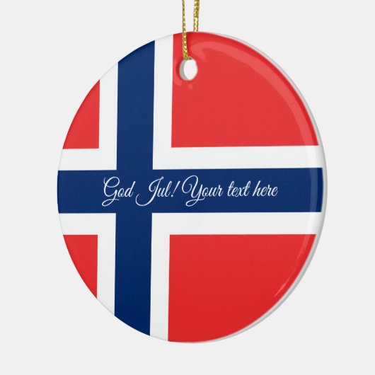 ノルウェー国旗God Julクリスマスツリーオーナメント セラミックオーナメント (左)