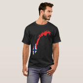 ノルウェー国旗Norwayアウトライン Tシャツ (正面フル)