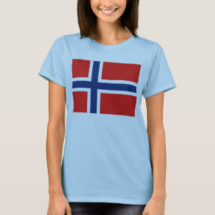 ノルウェー国旗x地図Tシャツ Tシャツ