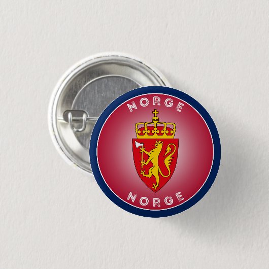 ノルウェー国章サークル 缶バッジ (正面&裏面)