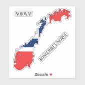ノルウェー国魅力的国国旗の地図 シール (シート)