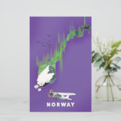 ノルウェー地図 イラスト ポスター 便箋 (スタンド正面)