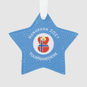 ノルウェー天使ハヌカーパーソナライズされた国旗 オーナメント (正面)