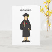 ノルウェー女性の卒業祝い カード (黄色い花)