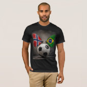 ノルウェー対ブラジル サッカーTシャツ Tシャツ (正面フル)