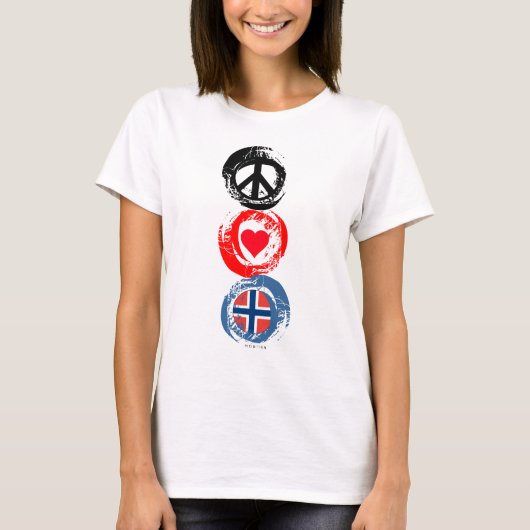 ノルウェー愛平和Tシャツ3 Tシャツ (正面)