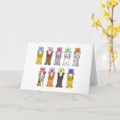 ノルウェー感謝していのトシーン猫たち カード (黄色い花)