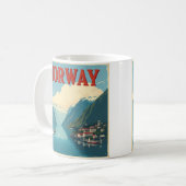 ノルウェー旅行の風光明媚な美しいを探索 コーヒーマグカップ (正面左)