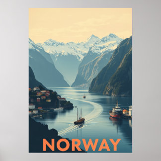 ノルウェー旅行の風光明媚な美しいを探索 ポスター