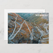 ノルウェー旅行写真ウィンディフィヨルドロード ポストカード (正面/裏面)