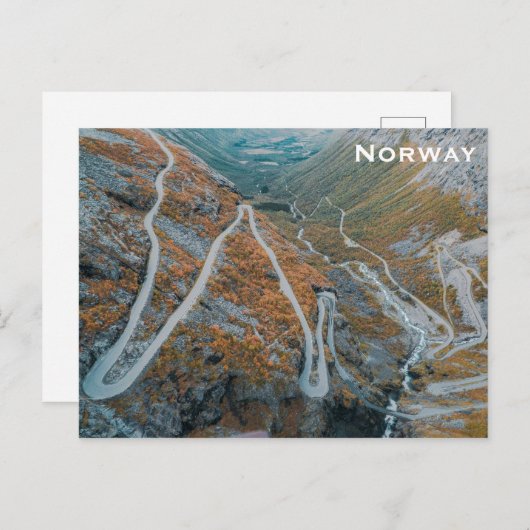 ノルウェー旅行写真ウィンディフィヨルドロード ポストカード (正面/裏面)