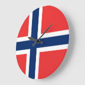 ノルウェー旗 ラージ壁時計 (傾斜)