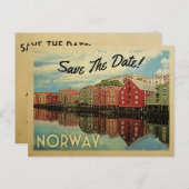 ノルウェー日付を保存ノルウェーヴィンテージ 案内ポストカード (正面/裏面)