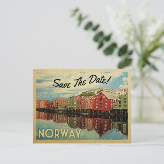 ノルウェー日付を保存ノルウェーヴィンテージ 案内ポストカード (スタンド正面)