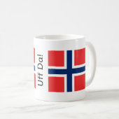 ノルウェー柄マグカップ「Uff Da」 コーヒーマグカップ (正面右)