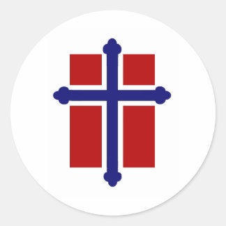 ノルウェー横断国旗 ラウンドシール