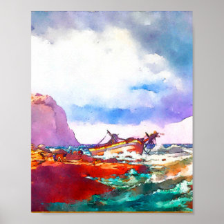 ノルウェー沿岸の難破船 ポスター