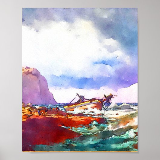 ノルウェー沿岸の難破船 ポスター (正面)