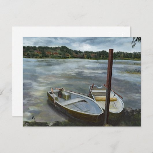 ノルウェー湖畔 ポストカード (正面/裏面)