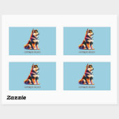 ノルウェー産の猟犬 長方形シール (シート)