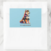 ノルウェー産の猟犬 長方形シール (バッグ)