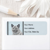 ノルウェー産エルクハウンドの絵画 - オリジナルの犬のアート ラベル (インサイチュ)