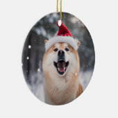 ノルウェー産ブフンド犬クリスマスキープサケ セラミックオーナメント (右)