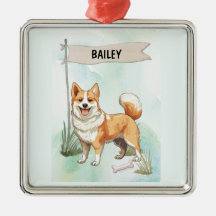 ノルウェー産ルンデフントの水彩画デザインのオーダーメイド犬グッズ
