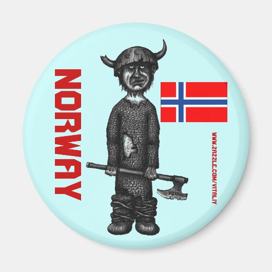ノルウェー磁石とおもしろいバイキング マグネット (正面)