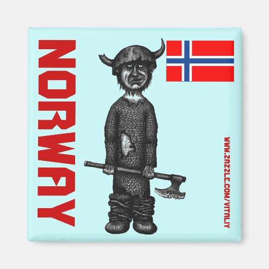 ノルウェー磁石とおもしろいバイキング マグネット (正面)