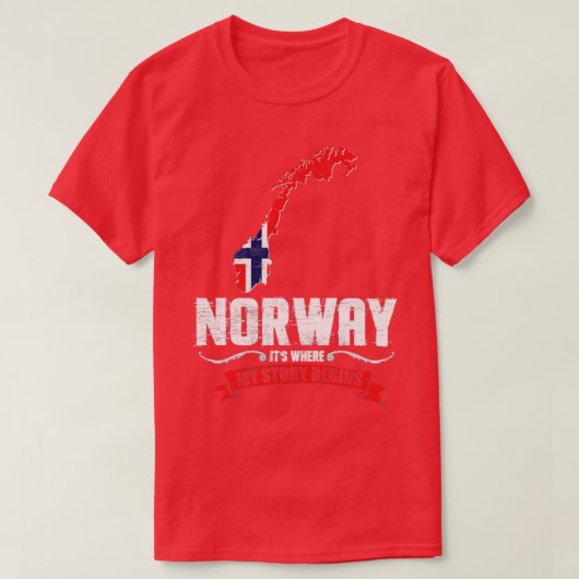 ノルウェー私の話が始まる場所 Tシャツ (デザイン正面)