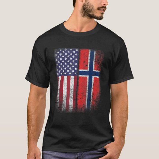 ノルウェー米国国旗Norway Usa Norge Gift T Sh Tシャツ (正面)