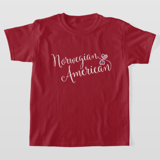 ノルウェー系アメリカ人の入れ込んだハート Tシャツ (レイダウン)