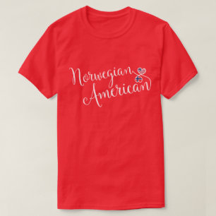 ノルウェー系アメリカ人の入れ込んだハート Tシャツ