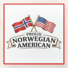 ノルウェー系アメリカ人の誇り ガラスコースター