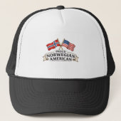 ノルウェー系アメリカ人、誇り高きトラッカーズハット キャップ (正面)