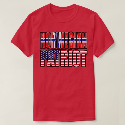 ノルウェー系アメリカ愛国者プライド伝統国旗Gif Tシャツ (デザイン正面)