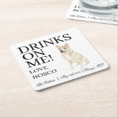 ノルウェー結婚の犬 スクエアペーパーコースター (アングル)