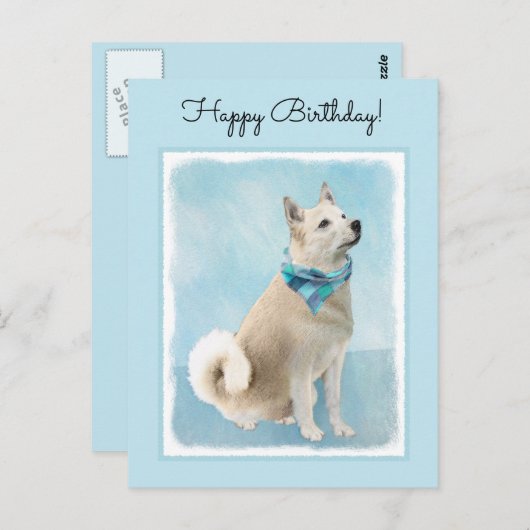 ノルウェー絵画のブフンドさん – かわいいオリジナルドッグアート ポストカード (正面/裏面)