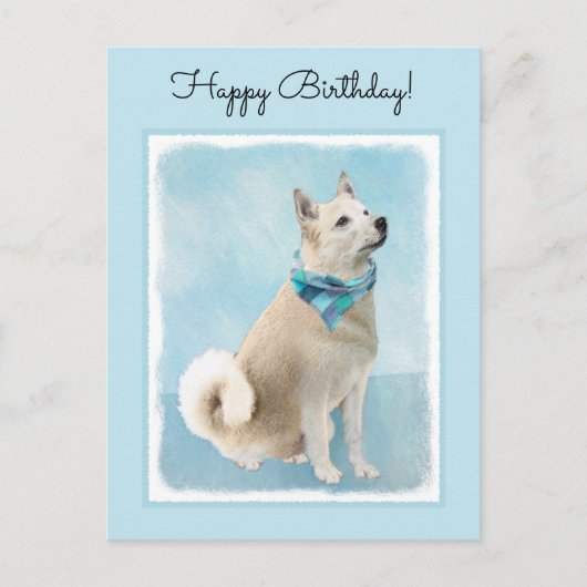 ノルウェー絵画のブフンドさん – かわいいオリジナルドッグアート ポストカード (正面)