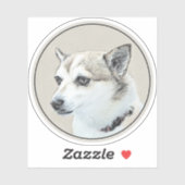 ノルウェー絵画ルンデフンド – オリジナルドッグアート シール (シート)