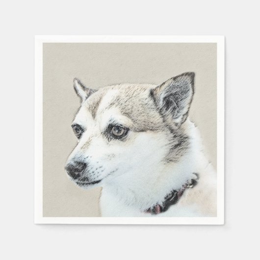 ノルウェー絵画ルンデフンド – オリジナルドッグアート スタンダードカクテルナプキン (正面)