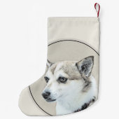 ノルウェー絵画ルンデフンド – オリジナルドッグアート スモールクリスマスストッキング (裏面)