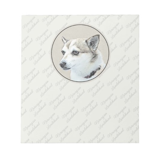 ノルウェー絵画ルンデフンド – オリジナルドッグアート ノートパッド (正面)