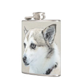 ノルウェー絵画ルンデフンド – オリジナルドッグアート フラスク (左)