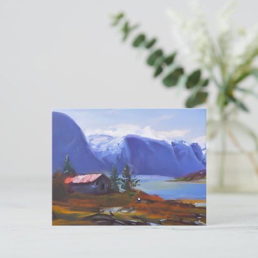 ノルウェー自然アート ポストカード (スタンド正面)