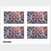 ノルウェー色の四角形シール 長方形シール (シート)