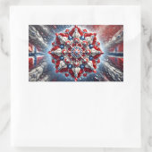 ノルウェー色の四角形シール 長方形シール (バッグ)