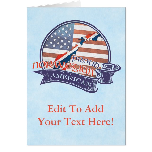 ノルウェー誇りを持ったアメリカカード (正面)