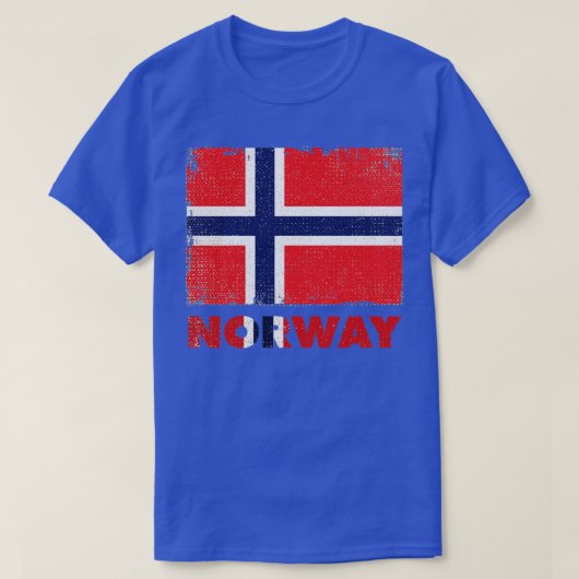 ノルウェー誇りを持った国旗オスロノルウェー Tシャツ (デザイン正面)